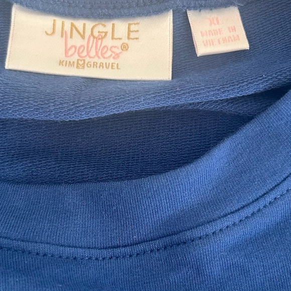 New JingleBelles Kim Gravel Uptown Pearls Blouson Sleeve Sweatshirt Indigo XL - Picture 4 of 9